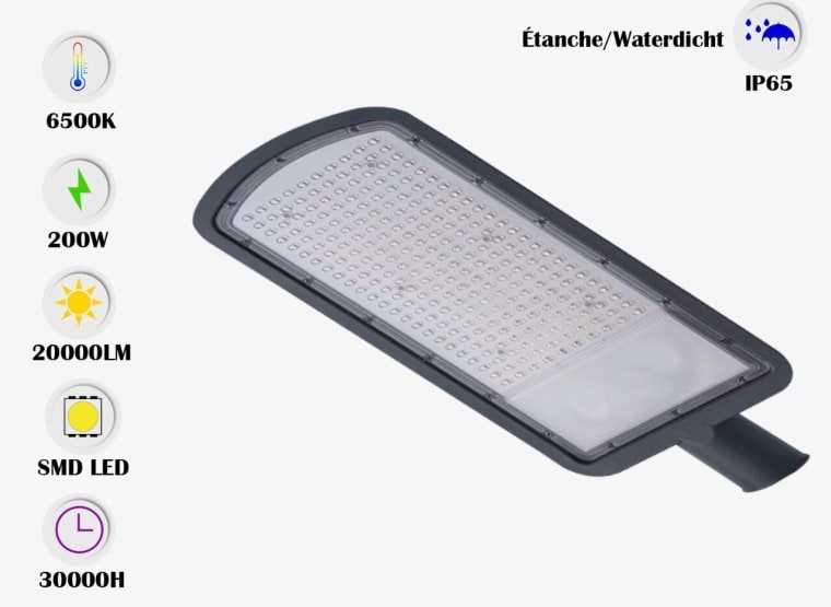 VENUS 25x Street Lights 200W - LED SMD Waterproof IP65 - 6500K Cold White