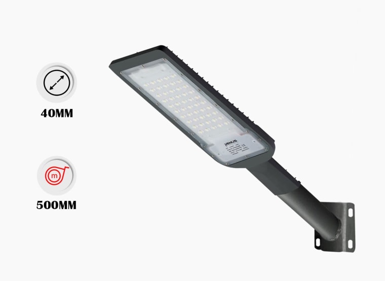 VENUS 25x Wall bracket 50 cm for Street lighting - gray - Diam Ø50mm